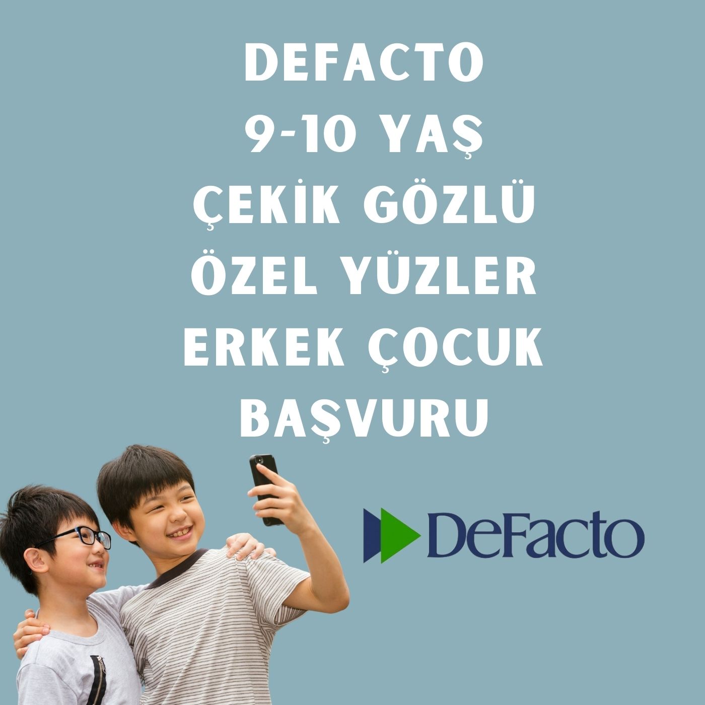 De Facto 9-10 Yaş Çekik Gözlü Erkek Çocuk Özel Yüzler Sunum