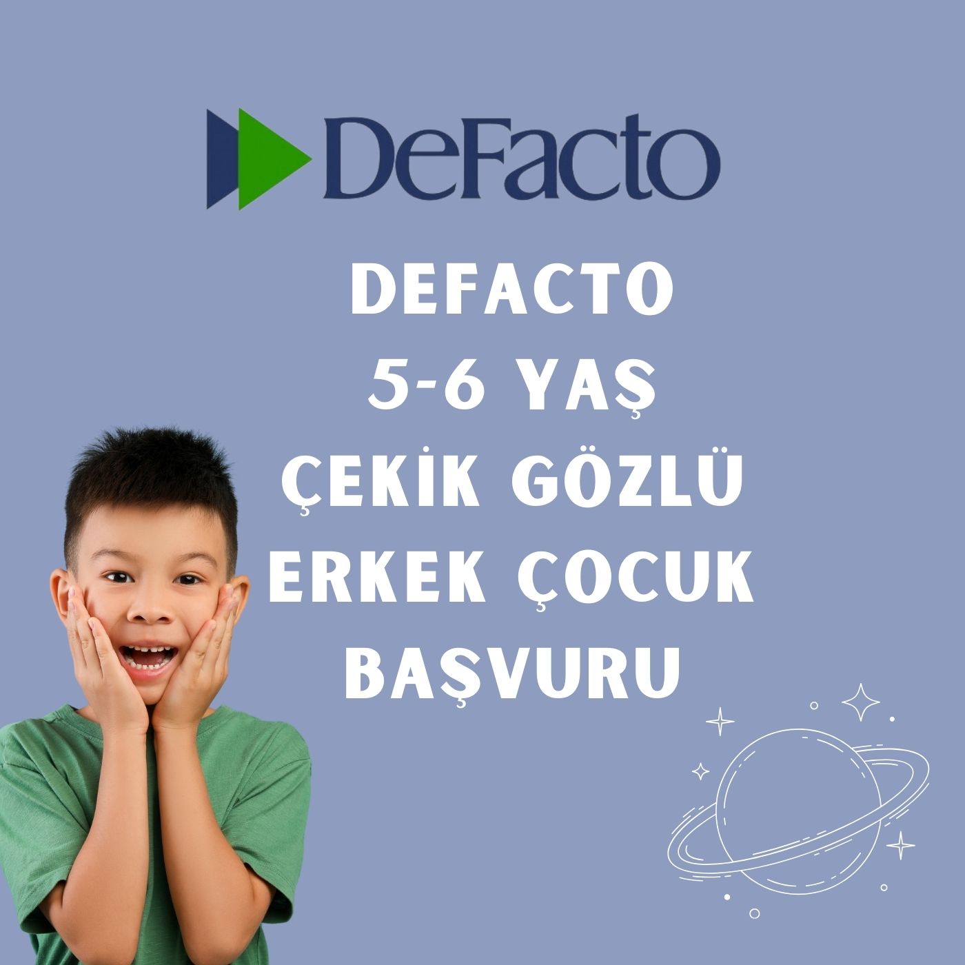 De Facto Çekik Gözlü 5-6 Yaş Erkek Çocuk Sunum Celebrity